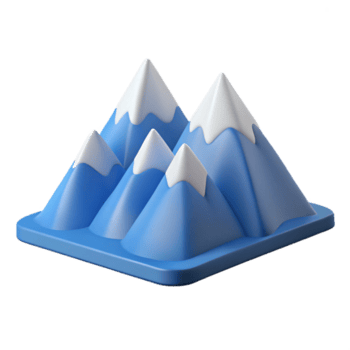 bold dazzling Flat color, clean lines outline of a mountain range. Scalable design Scalable Design. high quality png