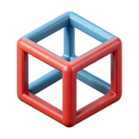 sumptuous ethereal renaissance Scalable, geometric outline of a cube. Flat color, clean lines Scalable Design. premium png