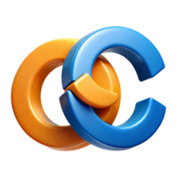 signature mid-century Interlocking O and C. Clean lines, flat color Scalable Design. fine detail png