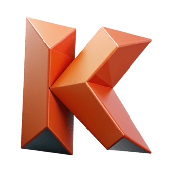 espetacular memorável geométrico k com afiado ângulos. plano cor, fresco arestas escalável Projeto. png