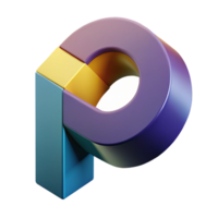 fascinating passionate mid-century Geometric P composed of semi-circles. Sharp edges, flat color Scalable Design. masterfully captured png
