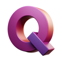 dazzling melancholic artistic Geometric Q with a circular cutout. Sharp edges, flat color Scalable Design. crisp png
