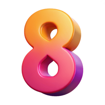 standout avant-garde Minimal, scalable number with clean lines and sharp edges. Flat color Scalable Design. crisp png