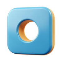 magnificent mid-century Square with a circular cutout in the center. Crisp edges, flat color, minimal design Scalable Design. 4K png