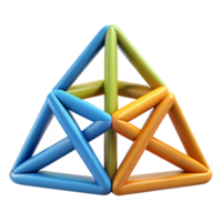 remarkable minimalist Three connected triangles forming a star shape. Scalable, flat color, symmetrical Scalable Design. museum quality png