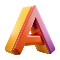 bold vibrant Letter A composed of geometric shapes. Crisp edges, flat color, scalable Design. masterfully captured png