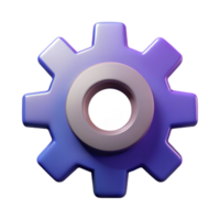 elegante surreal engrenagem ícone com simétrico Projeto e plano cor. fresco arestas, escalável Projeto. 4k png