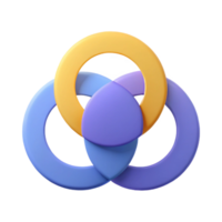 notable bohemian Three overlapping circles. Flat color, minimal design, scalable Design. detailed png