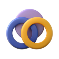 wonderful notable Three overlapping circles. Flat color, minimal design, scalable Design. png