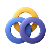 distinguished geometric Three overlapping circles. Flat color, minimal design, scalable Design. flawless png