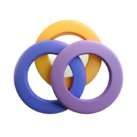 elegant distinguished Three overlapping circles. Flat color, minimal design, scalable Design. png