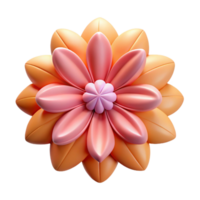 reflective hypnotic Stylized single-weight stroke flower with symmetrical petals. Minimal, flat color Scalable Design. sharp png