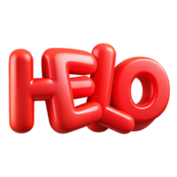 whimsical fascinating Bold, sans-serif HELLO with sharp edges and flat red color. Clean lines. Scalable design Scalable Design. perfect clarity png