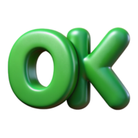 wonderful art deco Single-weight stroke, scalable OK in a rounded sans-serif font. Flat green. Minimal Scalable Design. ultra HD png