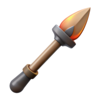coveted tropical Hyper-specific, professional render of a tribal digging stick with a fire-hardened tip Isolated cutout with Transparent Background detailed png