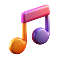 elegant intense rustic A single, floating musical note with vibrant colors with Transparent Background professional png