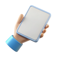 elegant rustic Tablet computer, white, held in hand, with Transparent Background flawless png