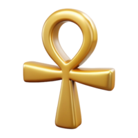 breathtaking reflective coastal Isolated cutout of a single ancient Egyptian ankh, hyper-specific professional render, concept art style with Transparent Background expertly shot png