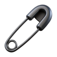 captivating peaceful futuristic Concept art style, isolated cutout of a single matte black safety pin, closed with Transparent Background handcrafted png
