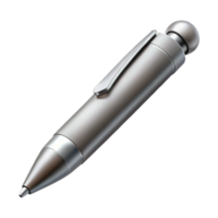elegant dramatic creative Concept art style, ultra-detailed render of a single silver ballpoint pen, isolated cutout with Transparent Background masterfully captured png