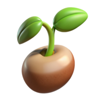alluring distinctive Concept art style professional render isolated cutout of a sprouting bean seed, emerging root and stem, detailed texture, with Transparent Background png