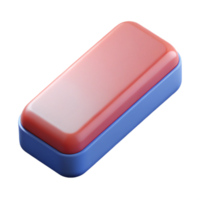 exquisite geometric Hyper-specific photorealistic isolated cutout of a single eraser with Transparent Background elite png
