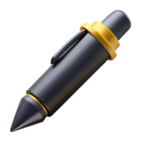 dramatic victorian Concept art style, isolated cutout of a single black ballpoint pen, capped with Transparent Background refined png