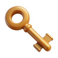 celebrated modern Professional render of a single antique skeleton key, hyper-specific, isolated cutout with Transparent Background studio quality png