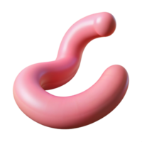 dazzling futuristic Hyper-specific, professional render of a single, earthworm, segmented and pink with Transparent Background elite png