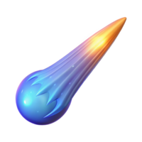 beautiful memorable Ultra-detailed, professional render, concept art style, isolated cutout of a single, ethereal, glowing comet with a long, wispy tail with Transparent Background png