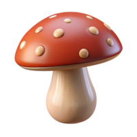 beautiful notable Ultra-detailed, photorealistic professional render of a single isolated mushroom, cap and stem, hyper-specific with Transparent Background png