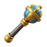 dazzling unparalleled Ultra-detailed, hyper-specific, photorealistic render of a single Egyptian flail, ceremonial, isolated cutout with Transparent Background png