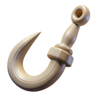 celebrated impressionist Hyper-specific, professional render of a tribal fishing hook carved from bone, isolated cutout with Transparent Background sharp png