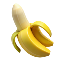 calm mesmerizing Yellow ripe banana peel partially open with Transparent Background crisp png