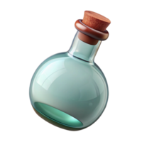 enchanting nostalgic elegant Photorealistic, isolated cutout of a vintage glass bottle with a cork stopper with Transparent Background original png