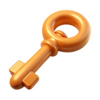 calm dazzling Ultra-detailed, concept art style rendering of a single, antique key with Transparent Background handcrafted png