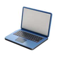 celebrated minimalist Photorealistic, isolated cutout of a single, open laptop with a blank white screen, professional render with Transparent Background top-tier png