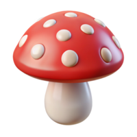 coveted baroque Isolated cutout of a hyper-specific, ultra-detailed single mushroom, red with white spots Professional render with Transparent Background studio quality png