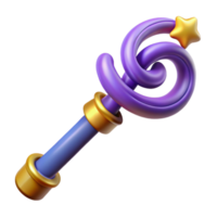distinctive abstract A stylized magic wand with swirling energy, with Transparent Background sharp png