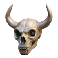 acclaimed avant-garde Professional render, hyper-specific, isolated cutout of a single Minotaur skull, horned with Transparent Background high resolution png