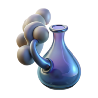 celebrated traditional Photorealistic, hyper-specific render of a single, isolated cutout, transparent glass Klein bottle filled with swirling smoke with Transparent Background masterfully captured png