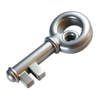 alluring dynamic rustic Concept art style, isolated cutout of a futuristic, sleek, silver key with intricate carvings with Transparent Background 8K png