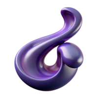 ethereal alluring An abstract, flowing shape resembling a musical note with Transparent Background expertly shot png