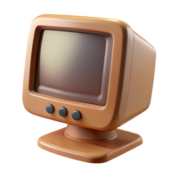 dramatic breathtaking Photorealistic, isolated cutout of a single vintage computer monitor, hyper-specific CRT screen curvature, ultra-detailed with Transparent Background sharp png