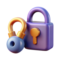 distinguished creative A stylized lock and key, abstract and symbolic with Transparent Background detailed png