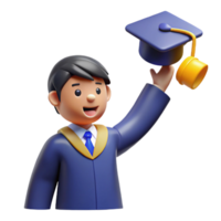 acclaimed urban Graduate throwing their cap in the air, with Transparent Background flawless png