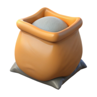 dramatic alluring Hyper-specific, professional render of a single, bag of cement, unopened with Transparent Background luxury png