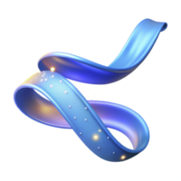 dazzling abstract Concept art style, isolated cutout of a single, flowing, ribbon of light with shimmering particles with Transparent Background handcrafted png