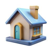 encantador minimalista uma solteiro, estilizado casa, abstrato e arquitetônico com transparente fundo feito à mão png