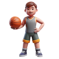 breathtaking passionate abstract Athlete with basketball, ready to shoot, with Transparent Background sharp png